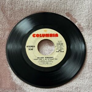 I Won’t Last A Day Without You - Allan Vincent Radio Station Copy 7” Vinyl 1973